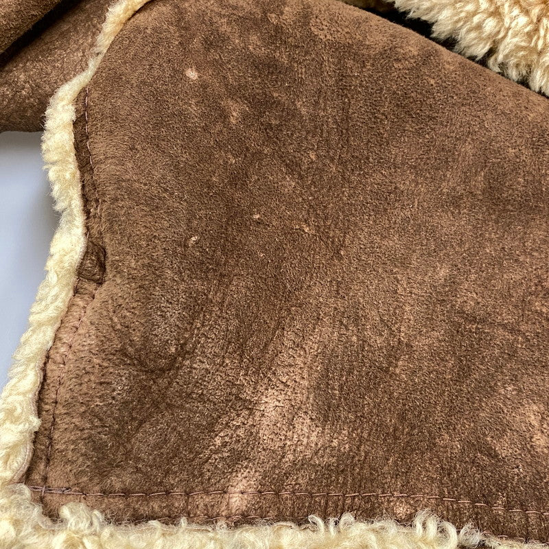 【現状渡し品】【メンズ】 VINTAGE ビンテージ 推定70S～ MOUTON COAT ムートン コート アウター 146-251211-ya-20-izu サイズ：38 カラー：ブラウン 万代Net店
