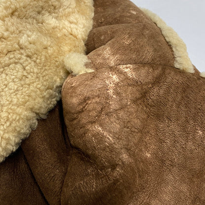 【現状渡し品】【メンズ】 VINTAGE ビンテージ 推定70S～ MOUTON COAT ムートン コート アウター 146-251211-ya-20-izu サイズ：38 カラー：ブラウン 万代Net店