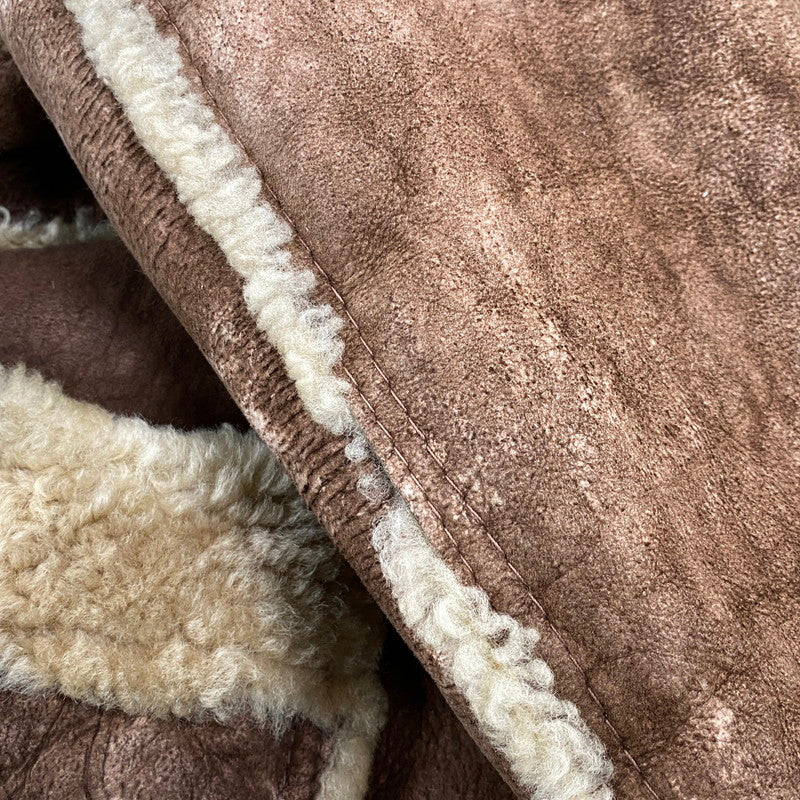 【現状渡し品】【メンズ】 VINTAGE ビンテージ 推定70S～ MOUTON COAT ムートン コート アウター 146-251211-ya-20-izu サイズ：38 カラー：ブラウン 万代Net店