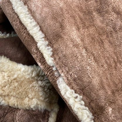 【現状渡し品】【メンズ】 VINTAGE ビンテージ 推定70S～ MOUTON COAT ムートン コート アウター 146-251211-ya-20-izu サイズ：38 カラー：ブラウン 万代Net店