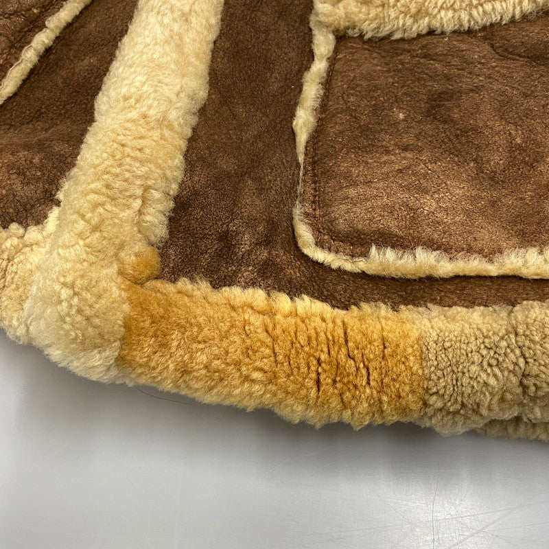 【現状渡し品】【メンズ】 VINTAGE ビンテージ 推定70S～ MOUTON COAT ムートン コート アウター 146-251211-ya-20-izu サイズ：38 カラー：ブラウン 万代Net店