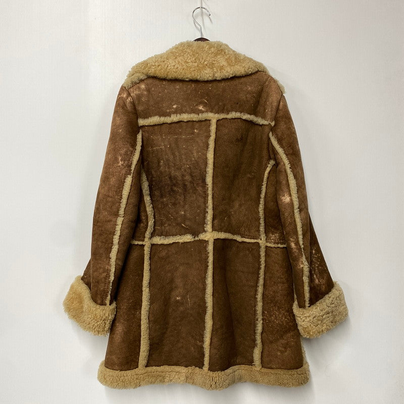 【現状渡し品】【メンズ】 VINTAGE ビンテージ 推定70S～ MOUTON COAT ムートン コート アウター 146-251211-ya-20-izu サイズ：38 カラー：ブラウン 万代Net店