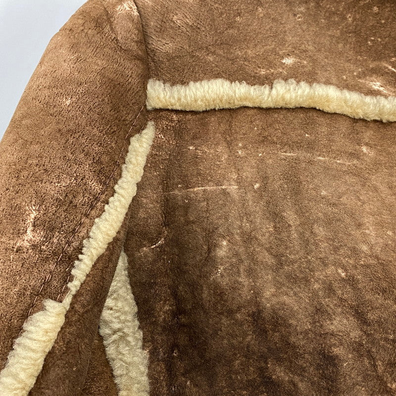 【現状渡し品】【メンズ】 VINTAGE ビンテージ 推定70S～ MOUTON COAT ムートン コート アウター 146-251211-ya-20-izu サイズ：38 カラー：ブラウン 万代Net店