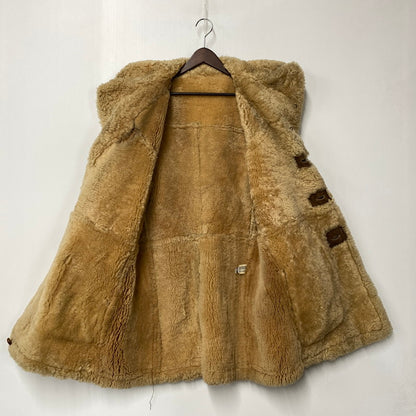 【現状渡し品】【メンズ】 VINTAGE ビンテージ 推定70S～ MOUTON COAT ムートン コート アウター 146-251211-ya-20-izu サイズ：38 カラー：ブラウン 万代Net店