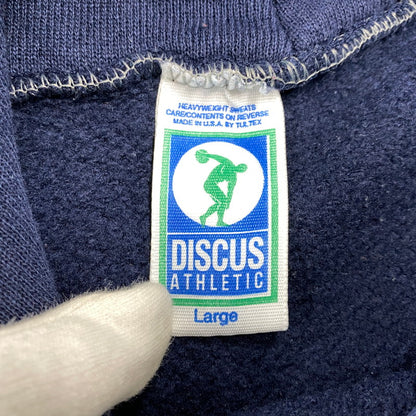 【中古品】【メンズ】 DISCUS ATHLETIC ディスカス アスレチック 90S USA製 無地 HOODIE フーディ スウェット トレーナー 146-251211-ya-16-izu サイズ：L カラー：ネイビー 万代Net店