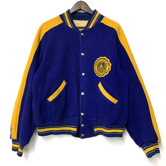 【現状渡し品】【メンズ】 USED VINTAGE NOTRE DAME WOOL STADIUM JACKET ウール スタジアムジャケット スタジャン アウター 146-251208-as-01-izu カラー：ブルー×イエロー 万代Net店