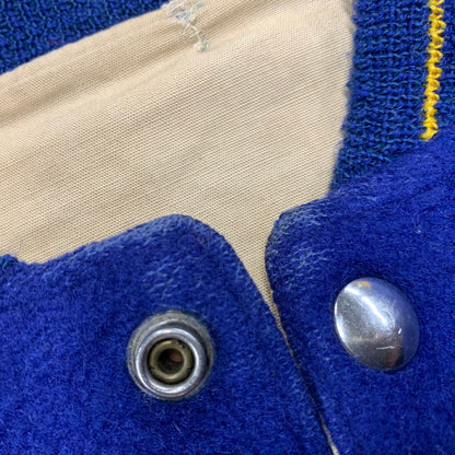 【現状渡し品】【メンズ】 USED VINTAGE NOTRE DAME WOOL STADIUM JACKET ウール スタジアムジャケット スタジャン アウター 146-251208-as-01-izu カラー：ブルー×イエロー 万代Net店