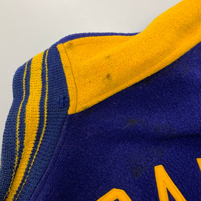 【現状渡し品】【メンズ】 USED VINTAGE NOTRE DAME WOOL STADIUM JACKET ウール スタジアムジャケット スタジャン アウター 146-251208-as-01-izu カラー：ブルー×イエロー 万代Net店