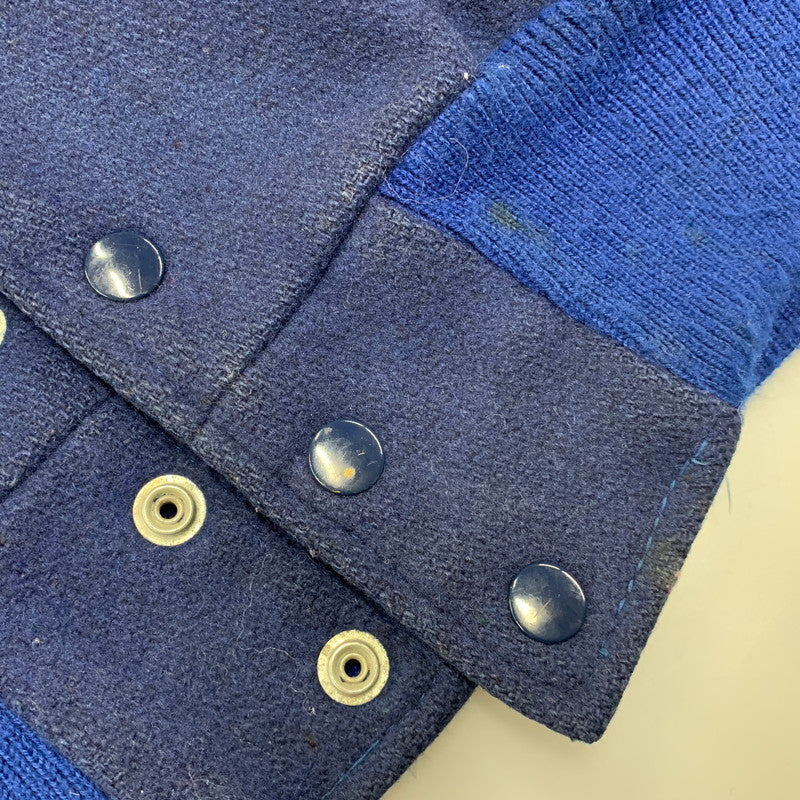 【現状渡し品】【メンズ】 USED VINTAGE N LEATHER×WOOL STADIUM JACKET レザー ウール スタジアム ジャケット スタジャン アウター 146-251208-as-02-izu カラー：ネイビー系 万代Net店