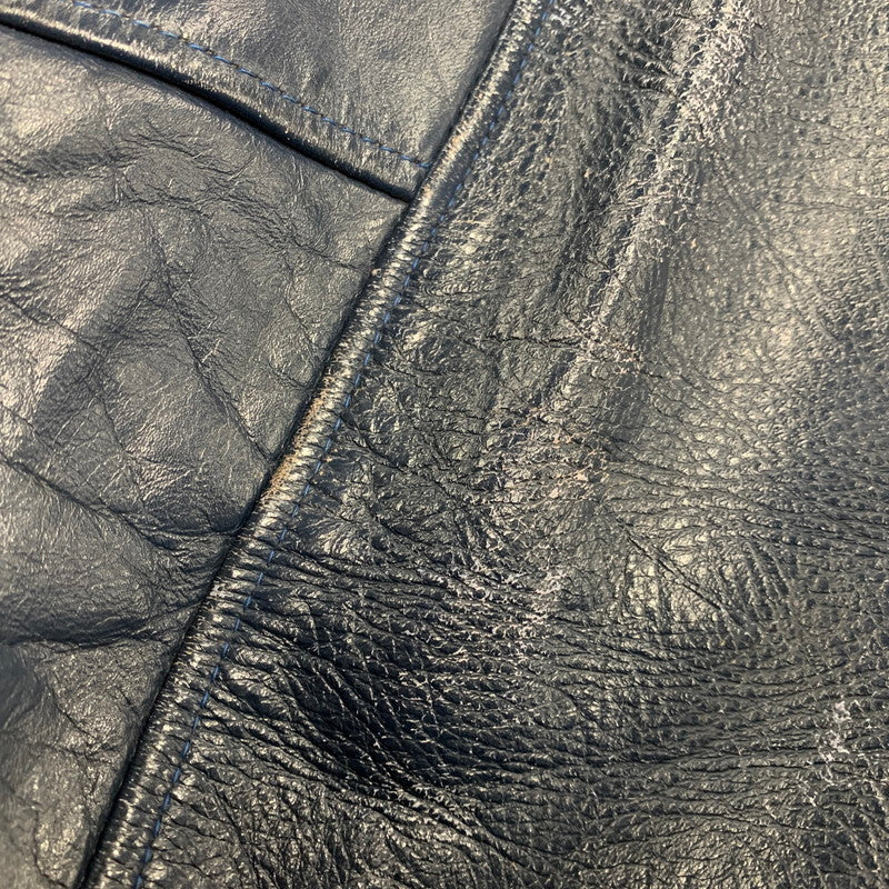 【現状渡し品】【メンズ】 USED VINTAGE N LEATHER×WOOL STADIUM JACKET レザー ウール スタジアム ジャケット スタジャン アウター 146-251208-as-02-izu カラー：ネイビー系 万代Net店