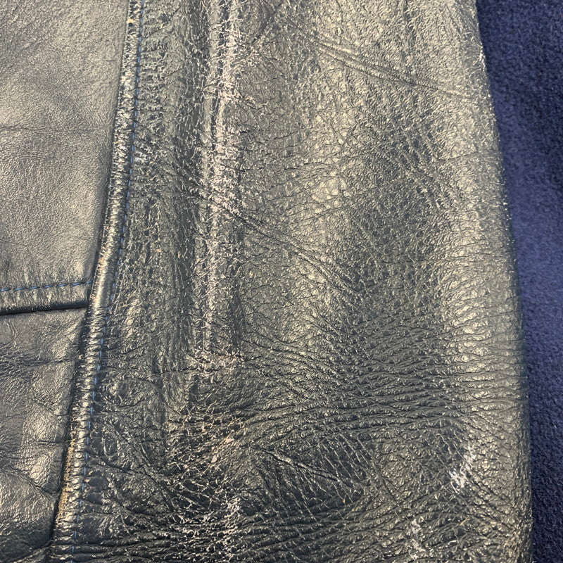【現状渡し品】【メンズ】 USED VINTAGE N LEATHER×WOOL STADIUM JACKET レザー ウール スタジアム ジャケット スタジャン アウター 146-251208-as-02-izu カラー：ネイビー系 万代Net店