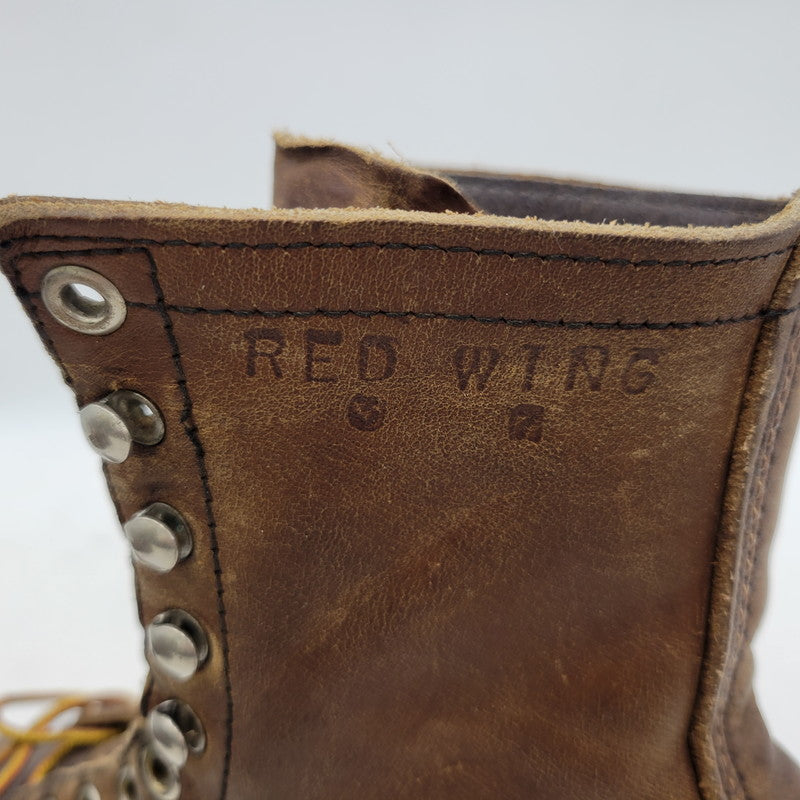 【現状渡し品】【メンズ】 RED WING レッドウィング LACE UP BOOTS レースアップ ブーツ プリント羽タグ USA表記 シューズ 靴 164-251215-as-05-izu サイズ：7D カラー：ブラウン 万代Net店