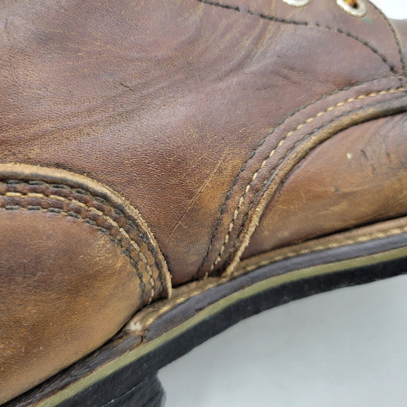 【現状渡し品】【メンズ】 RED WING レッドウィング LACE UP BOOTS レースアップ ブーツ プリント羽タグ USA表記 シューズ 靴 164-251215-as-05-izu サイズ：7D カラー：ブラウン 万代Net店