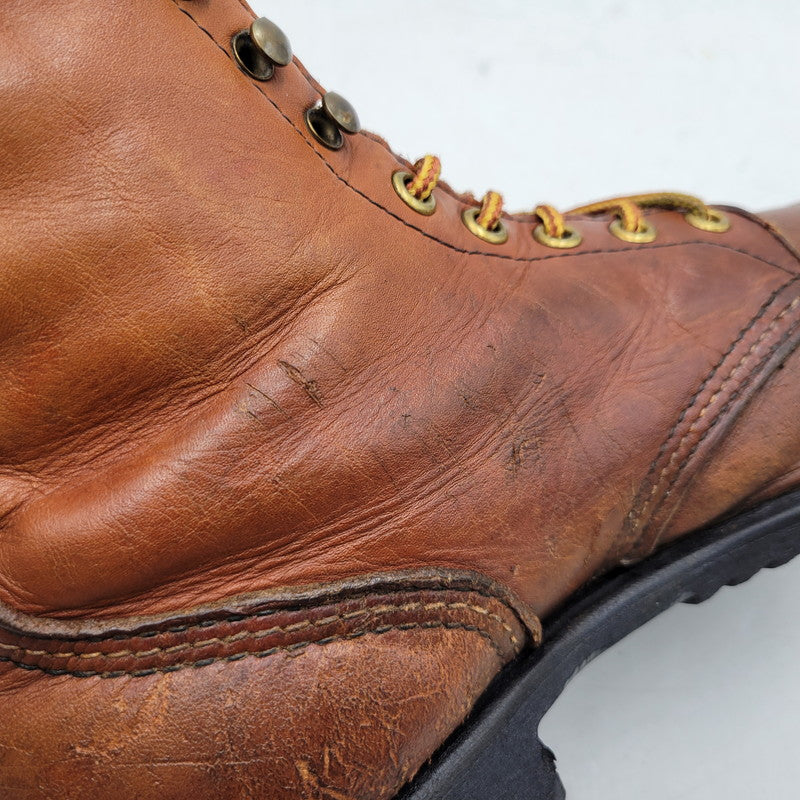 【現状渡し品】【メンズ】 RED WING レッドウィング LACE UP WORK BOOTS MADE IN AMERICA レースアップ ワークブーツ 白四角犬タグ シューズ 靴 164-251209-as-13-izu カラー：ブラウン 万代Net店