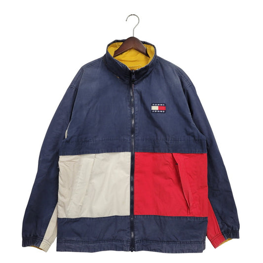 【現状渡し品】【メンズ】 TOMMY JEANS トミー ジーンズ DM0DM07575 REVERSIBLE COTTON JACKET リバーシブルコットンジャケット アウター 147-251212-kh-02-izu サイズ：L カラー：ネイビー系×イエロー 万代Net店