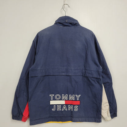 【現状渡し品】【メンズ】 TOMMY JEANS トミー ジーンズ DM0DM07575 REVERSIBLE COTTON JACKET リバーシブルコットンジャケット アウター 147-251212-kh-02-izu サイズ：L カラー：ネイビー系×イエロー 万代Net店