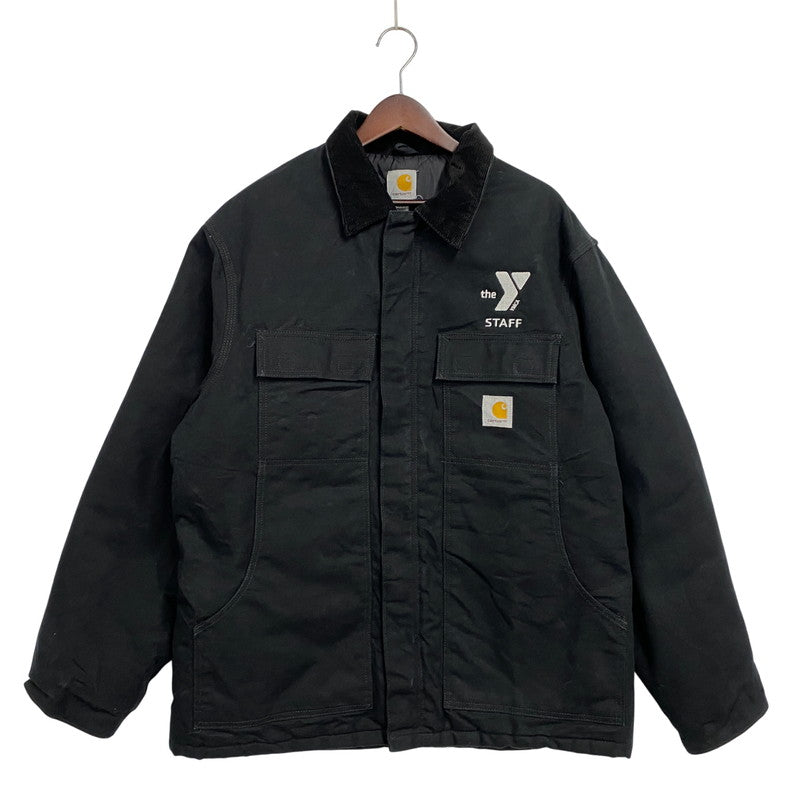 【中古品】【メンズ】 Carhartt カーハート C003 BLK メキシコ製 COMPANY LOGO DUCK TRADITIONAL COAT カンパニー ロゴ ダック トラディショナルコート アウター 長袖 146-251214-hk-04-izu サイズ：L カラー：ブラック 万代Net店