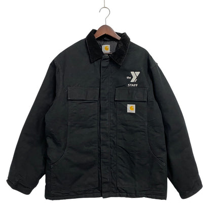 【中古品】【メンズ】 Carhartt カーハート C003 BLK メキシコ製 COMPANY LOGO DUCK TRADITIONAL COAT カンパニー ロゴ ダック トラディショナルコート アウター 長袖 146-251214-hk-04-izu サイズ：L カラー：ブラック 万代Net店