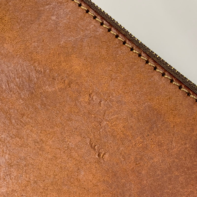 【中古品】【メンズ/レディース】 HERZ ヘルツ ZIP CLUTCH BAG ジップ クラッチ バッグ カバン 鞄 188-251218-kh-04-izu カラー：ブラウン 万代Net店