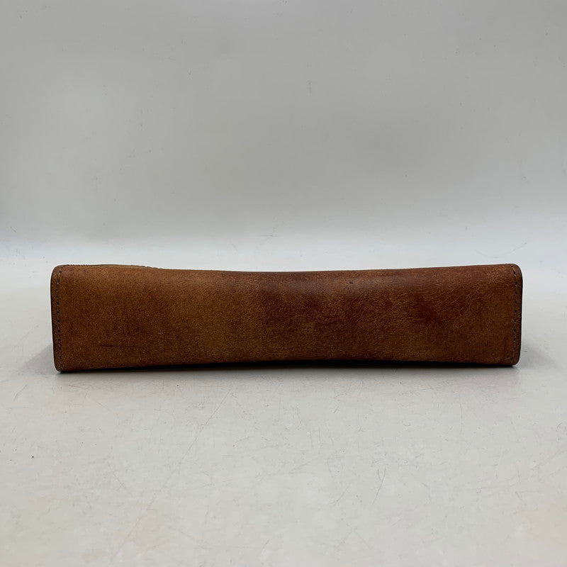 【中古品】【メンズ/レディース】 HERZ ヘルツ ZIP CLUTCH BAG ジップ クラッチ バッグ カバン 鞄 188-251218-kh-04-izu カラー：ブラウン 万代Net店