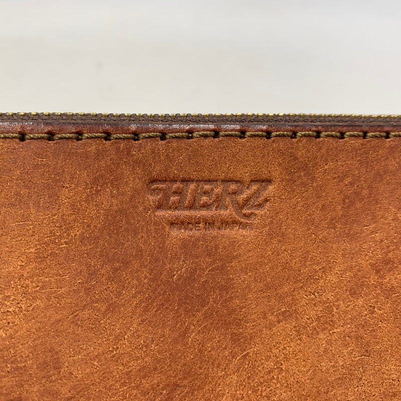 【中古品】【メンズ/レディース】 HERZ ヘルツ ZIP CLUTCH BAG ジップ クラッチ バッグ カバン 鞄 188-251218-kh-04-izu カラー：ブラウン 万代Net店