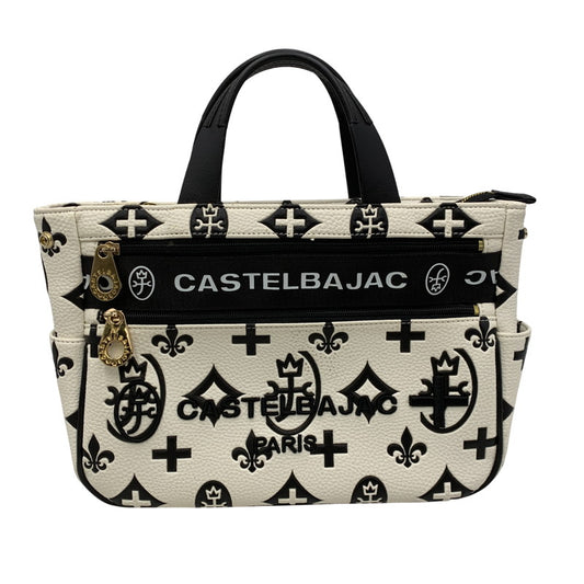 【中古品】【レディース】 CASTELBAJAC カステルバジャック MONOGRAM HAND BAG モノグラム ハンドバッグ カバン 鞄 188-251218-kh-03-izu カラー：ホワイト 万代Net店