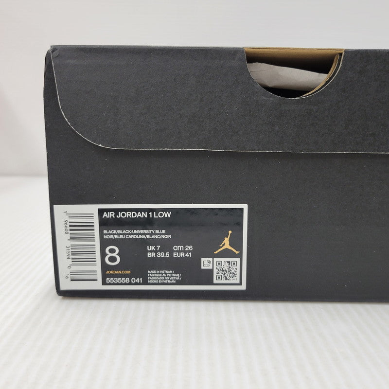 【中古品】【メンズ/レディース】 NIKE ナイキ AIR JORDAN 1 LOW 553558-041 エア ジョーダン 1 ロー スニーカー シューズ 靴 160-251218-as-02-izu サイズ：26cm カラー：BLACK/BLACK-UNIVERSITY BLUE 万代Net店