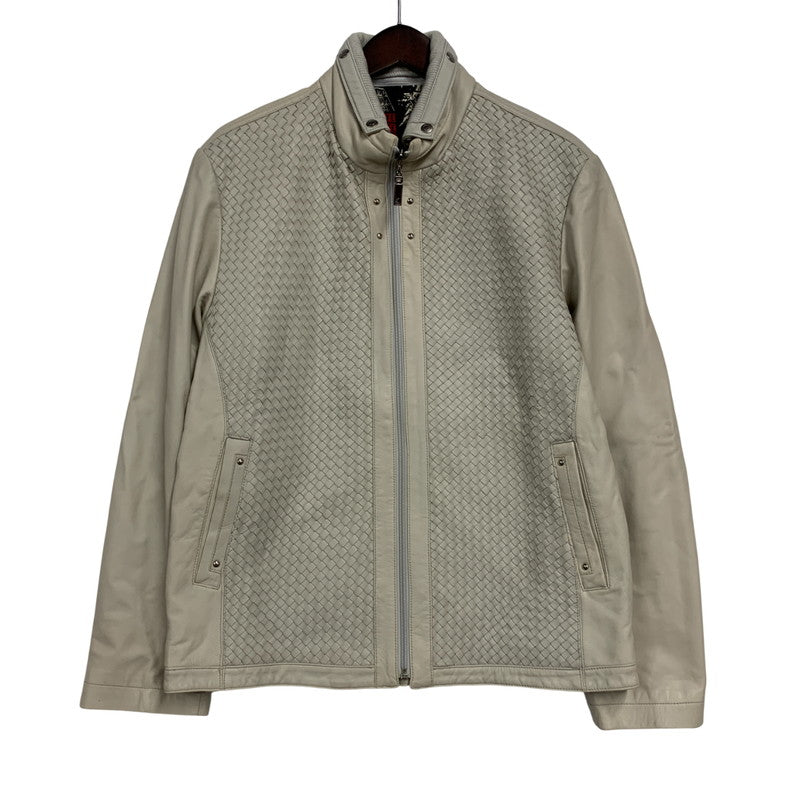 【中古品】【メンズ】 BARASSI バラッシ 1150-3082 MESH LAMB メッシュラム LEATHER SINGLE RIDERS JACKET レザー シングルライダースジャケッ トップス アウター 147-251218-ya-16-izu サイズ：46 カラー：グレー 万代Net店