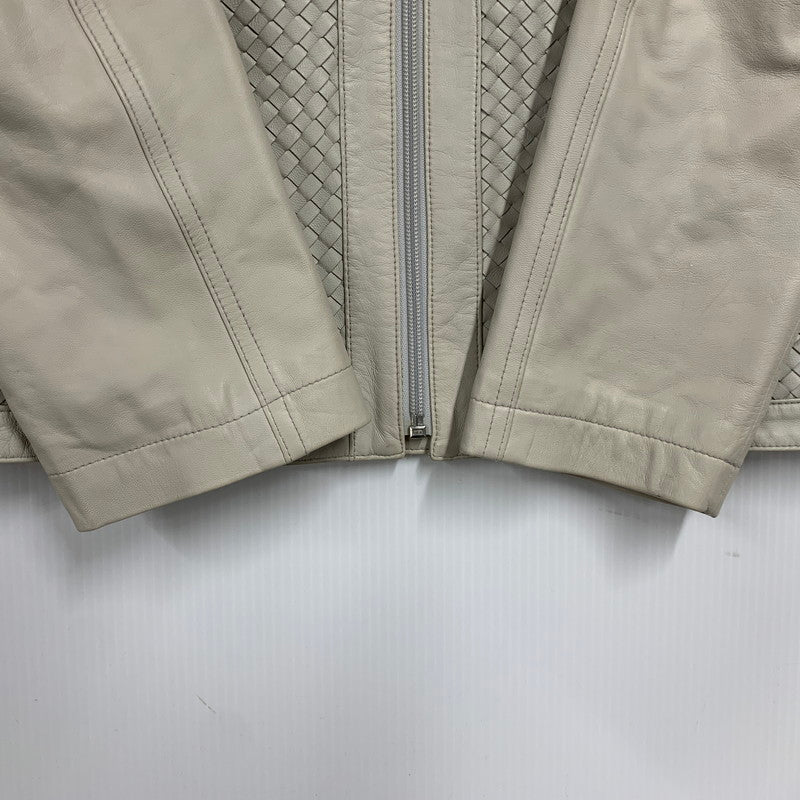 【中古品】【メンズ】 BARASSI バラッシ 1150-3082 MESH LAMB メッシュラム LEATHER SINGLE RIDERS JACKET レザー シングルライダースジャケッ トップス アウター 147-251218-ya-16-izu サイズ：46 カラー：グレー 万代Net店