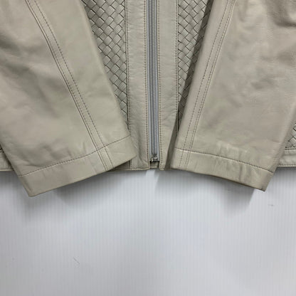 【中古品】【メンズ】 BARASSI バラッシ 1150-3082 MESH LAMB メッシュラム LEATHER SINGLE RIDERS JACKET レザー シングルライダースジャケッ トップス アウター 147-251218-ya-16-izu サイズ：46 カラー：グレー 万代Net店