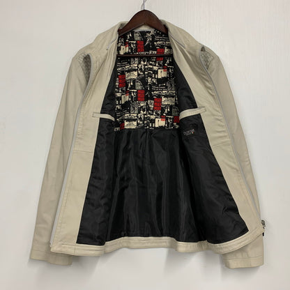 【中古品】【メンズ】 BARASSI バラッシ 1150-3082 MESH LAMB メッシュラム LEATHER SINGLE RIDERS JACKET レザー シングルライダースジャケッ トップス アウター 147-251218-ya-16-izu サイズ：46 カラー：グレー 万代Net店