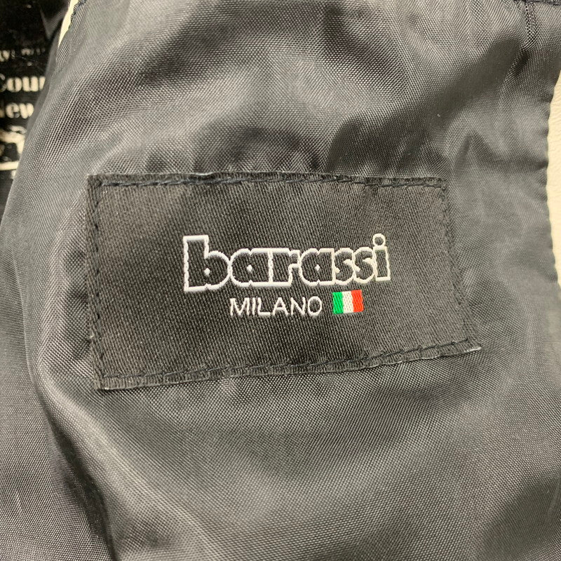 【中古品】【メンズ】 BARASSI バラッシ 1150-3082 MESH LAMB メッシュラム LEATHER SINGLE RIDERS JACKET レザー シングルライダースジャケッ トップス アウター 147-251218-ya-16-izu サイズ：46 カラー：グレー 万代Net店