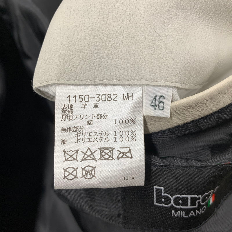 【中古品】【メンズ】 BARASSI バラッシ 1150-3082 MESH LAMB メッシュラム LEATHER SINGLE RIDERS JACKET レザー シングルライダースジャケッ トップス アウター 147-251218-ya-16-izu サイズ：46 カラー：グレー 万代Net店