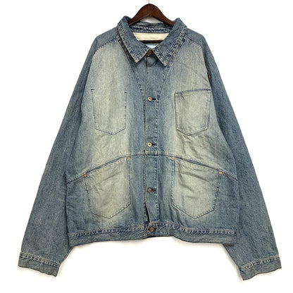 【中古品】【メンズ】 AZZURE アズール DENIM COVERALLS デニム カバーオール ジャケット アウター 146-251218-as-06-izu サイズ：XL カラー：インディゴ 万代Net店