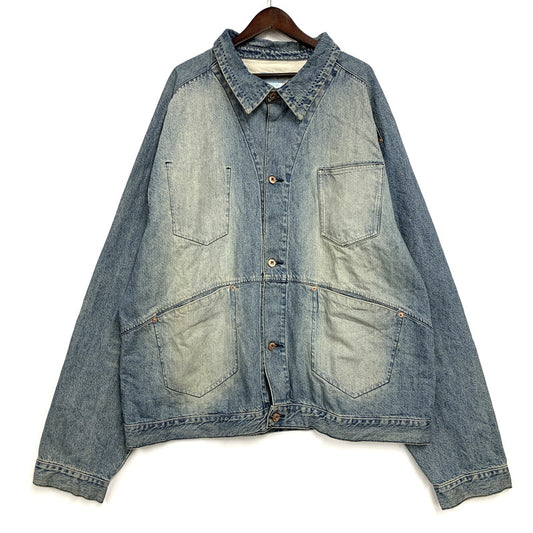 【中古品】【メンズ】 AZZURE アズール DENIM COVERALLS デニム カバーオール ジャケット アウター 146-251218-as-06-izu サイズ：XL カラー：インディゴ 万代Net店