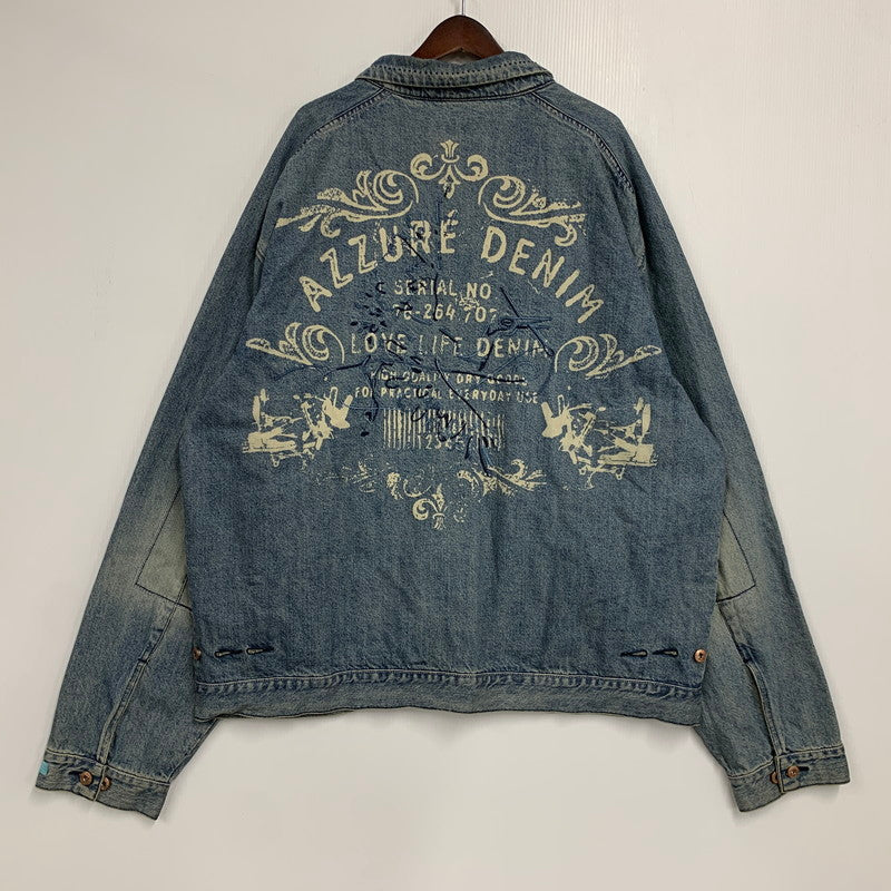 【中古品】【メンズ】 AZZURE アズール DENIM COVERALLS デニム カバーオール ジャケット アウター 146-251218-as-06-izu サイズ：XL カラー：インディゴ 万代Net店