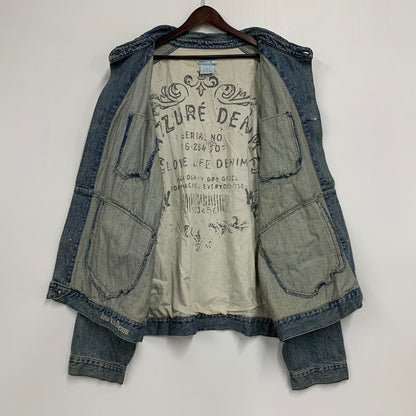 【中古品】【メンズ】 AZZURE アズール DENIM COVERALLS デニム カバーオール ジャケット アウター 146-251218-as-06-izu サイズ：XL カラー：インディゴ 万代Net店