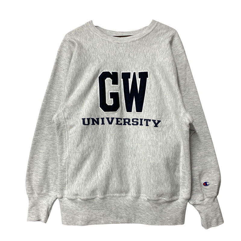 【中古品】【メンズ】 Champion チャンピオン REVERSE WEAVE SWEATSHIRT GW UNIVERSITY リバースウィーブ スウェットシャツ メキシコ製 刺繍タグ トレーナー 長袖 トップス 146-251212-as-14-izu サイズ：L カラー：グレー 万代Net店