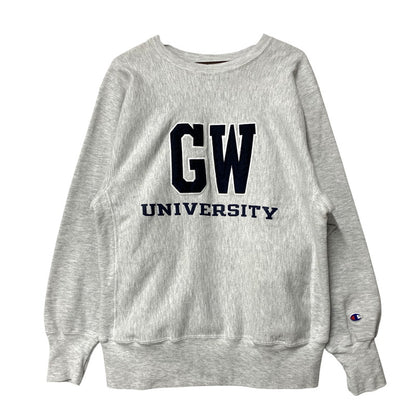 【中古品】【メンズ】 Champion チャンピオン REVERSE WEAVE SWEATSHIRT GW UNIVERSITY リバースウィーブ スウェットシャツ メキシコ製 刺繍タグ トレーナー 長袖 トップス 146-251212-as-14-izu サイズ：L カラー：グレー 万代Net店