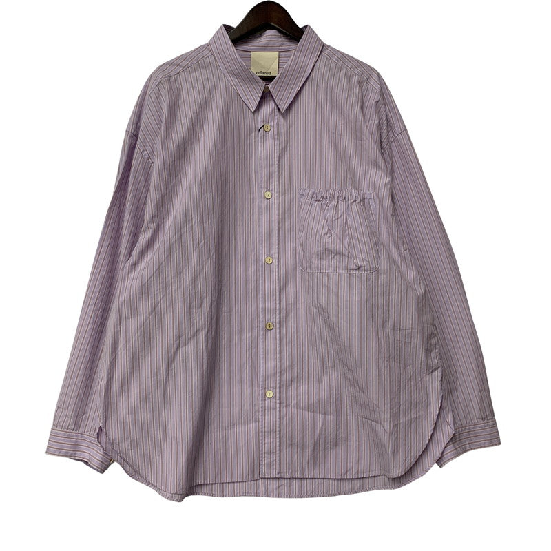 【中古美品】【メンズ】 REFOMED リフォメッド WRIST PATCH WIDE SHIRT RESH-021 リストパッチ ワイドシャツ ストライプ 長袖 トップス 140-251212-as-13-izu サイズ：2 カラー：LAVENDER 万代Net店