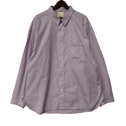 【中古美品】【メンズ】 REFOMED リフォメッド WRIST PATCH WIDE SHIRT RESH-021 リストパッチ ワイドシャツ ストライプ 長袖 トップス 140-251212-as-13-izu サイズ：2 カラー：LAVENDER 万代Net店