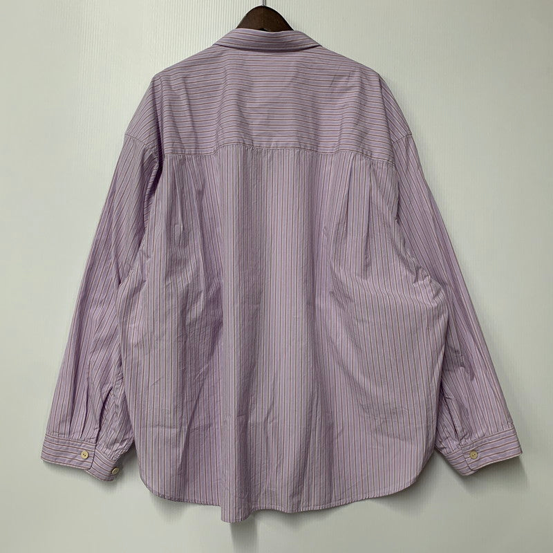 【中古美品】【メンズ】 REFOMED リフォメッド WRIST PATCH WIDE SHIRT RESH-021 リストパッチ ワイドシャツ ストライプ 長袖 トップス 140-251212-as-13-izu サイズ：2 カラー：LAVENDER 万代Net店