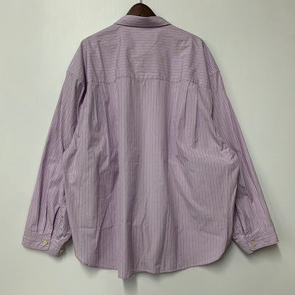 【中古美品】【メンズ】 REFOMED リフォメッド WRIST PATCH WIDE SHIRT RESH-021 リストパッチ ワイドシャツ ストライプ 長袖 トップス 140-251212-as-13-izu サイズ：2 カラー：LAVENDER 万代Net店