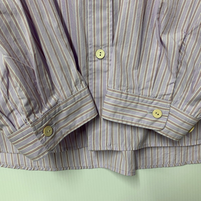 【中古美品】【メンズ】 REFOMED リフォメッド WRIST PATCH WIDE SHIRT RESH-021 リストパッチ ワイドシャツ ストライプ 長袖 トップス 140-251212-as-13-izu サイズ：2 カラー：LAVENDER 万代Net店