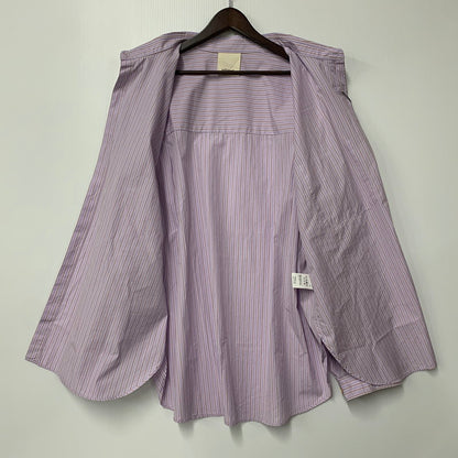 【中古美品】【メンズ】 REFOMED リフォメッド WRIST PATCH WIDE SHIRT RESH-021 リストパッチ ワイドシャツ ストライプ 長袖 トップス 140-251212-as-13-izu サイズ：2 カラー：LAVENDER 万代Net店