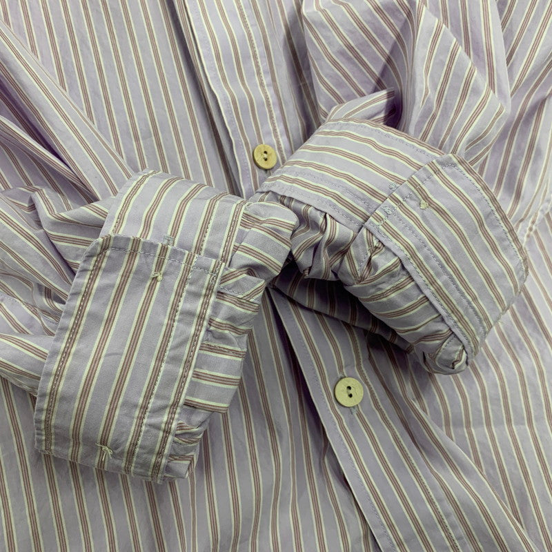 【中古美品】【メンズ】 REFOMED リフォメッド WRIST PATCH WIDE SHIRT RESH-021 リストパッチ ワイドシャツ ストライプ 長袖 トップス 140-251212-as-13-izu サイズ：2 カラー：LAVENDER 万代Net店