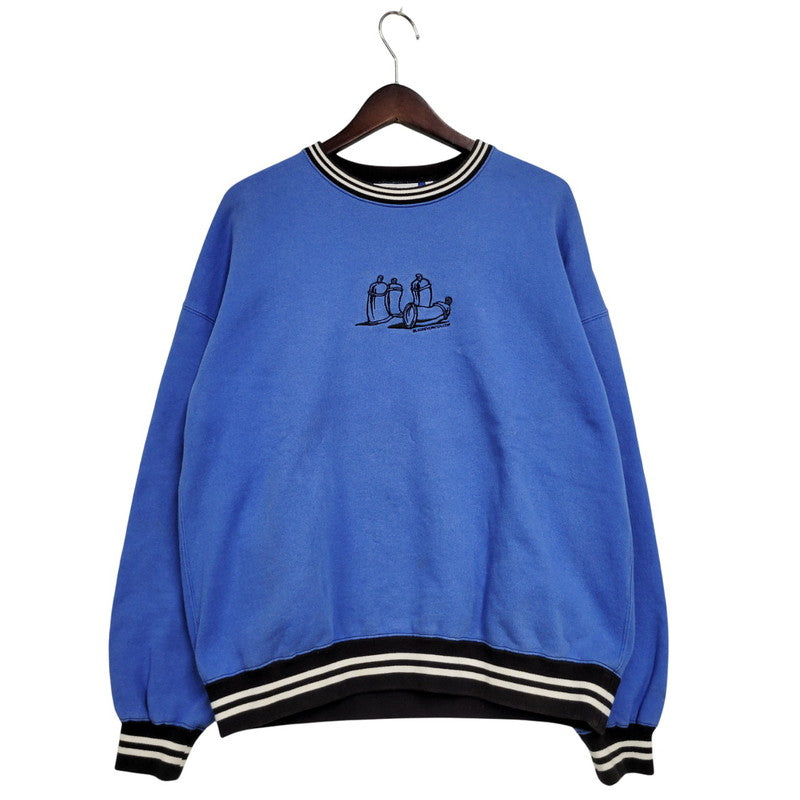 【中古品】【メンズ】 BLACK EYE PATCH ブラックアイパッチ SPRAY RIB CREWNECK SWEATSHIRT スプレー リブ クルーネック スウェットシャツ トップス 長袖 142-251220-cs-03-izu サイズ：M カラー：ブルー 万代Net店