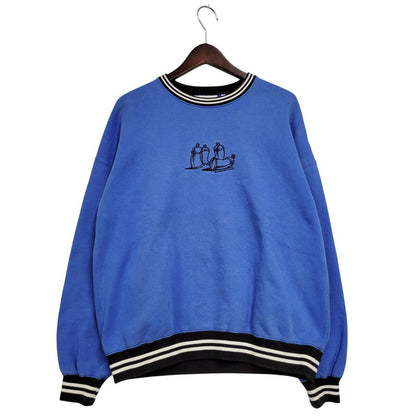 【中古品】【メンズ】 BLACK EYE PATCH ブラックアイパッチ SPRAY RIB CREWNECK SWEATSHIRT スプレー リブ クルーネック スウェットシャツ トップス 長袖 142-251220-cs-03-izu サイズ：M カラー：ブルー 万代Net店