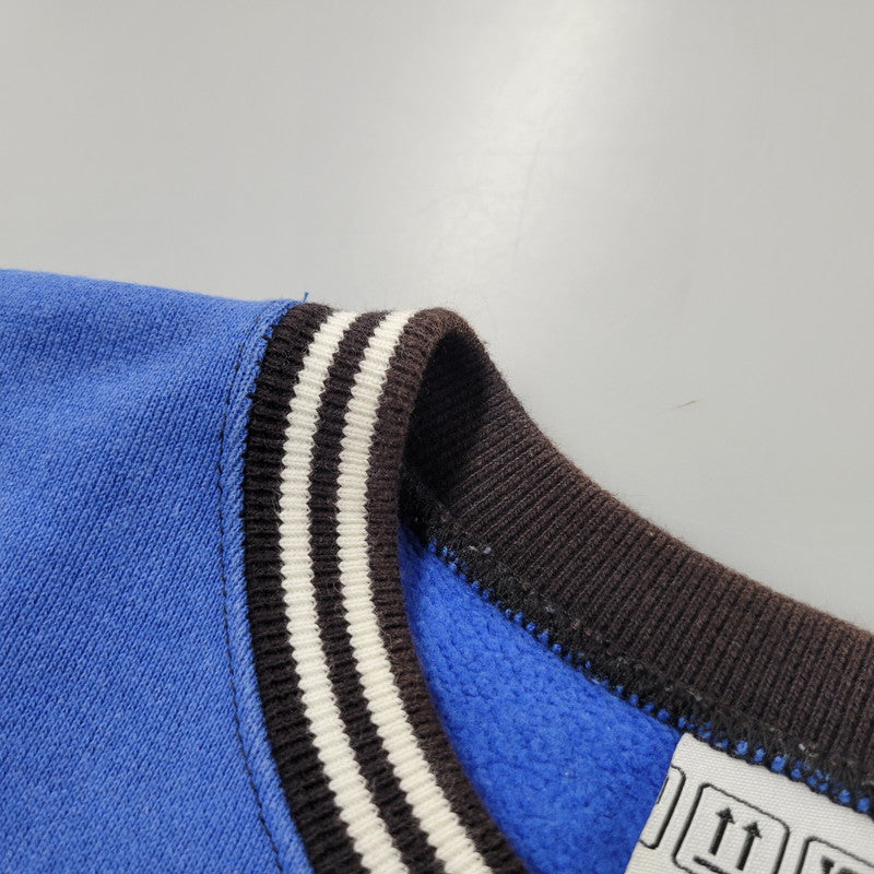 【中古品】【メンズ】 BLACK EYE PATCH ブラックアイパッチ SPRAY RIB CREWNECK SWEATSHIRT スプレー リブ クルーネック スウェットシャツ トップス 長袖 142-251220-cs-03-izu サイズ：M カラー：ブルー 万代Net店