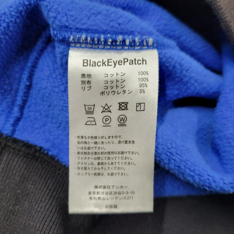 【中古品】【メンズ】 BLACK EYE PATCH ブラックアイパッチ SPRAY RIB CREWNECK SWEATSHIRT スプレー リブ クルーネック スウェットシャツ トップス 長袖 142-251220-cs-03-izu サイズ：M カラー：ブルー 万代Net店
